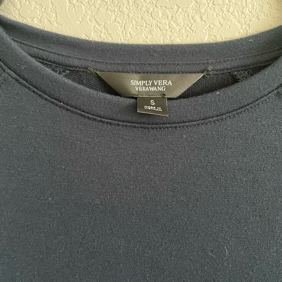 Simply Vera  Vera Wang Women's Small Blue long Sleeve Loose Fitting Blouse - Picture 2 of 10